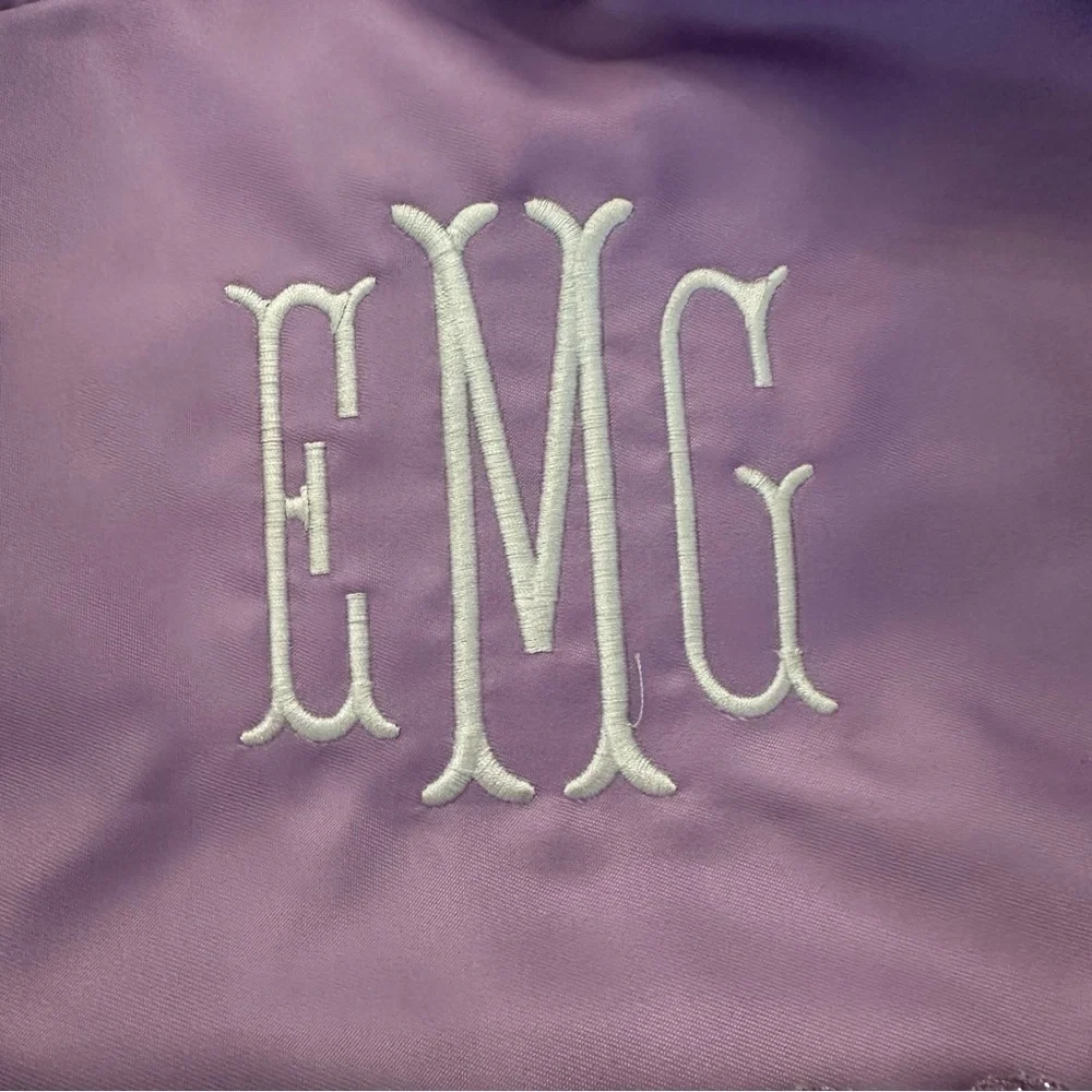 MarleyLilly Kids Purple and Sparkle Multi-Pocket Backpack with EMG Monogram GUC